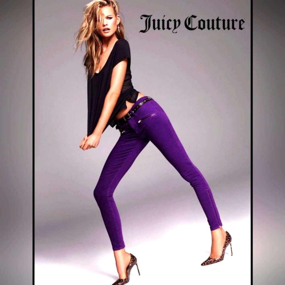 NEW!! Y2K ♥︎ Juicy COUTURE ♥︎ 25 Purple Studded Gem Women's Queen Premium Jeans